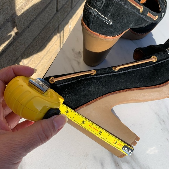 Sperry Top Sider Darlington Women's Sz 8 Suede Leather Loafer Pump Black Brown - Picture 5 of 8